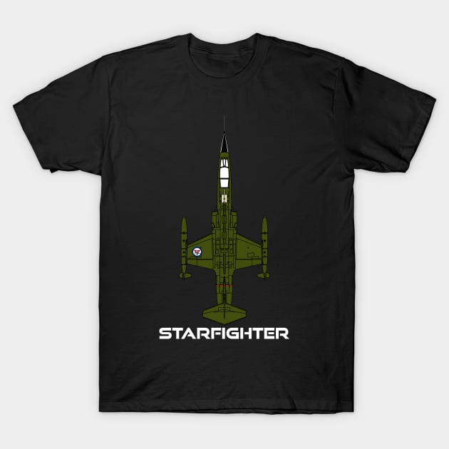 F-104 Starfighter (Norway) T-Shirt by BearCaveDesigns